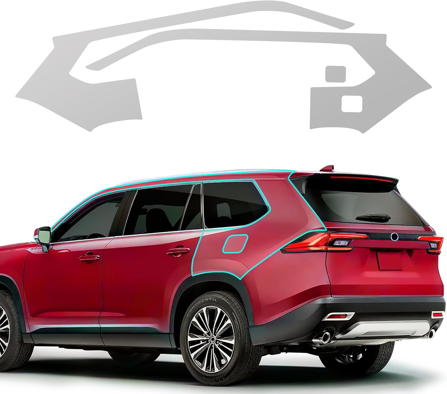 for 2024-UP Toyota Grand Honda 8.5 Mil TPU PPF Clear Car Precut Paint Protective Film HD Scratch Exterior Accessories (Roof Beam + Rear Side 3Pcs)