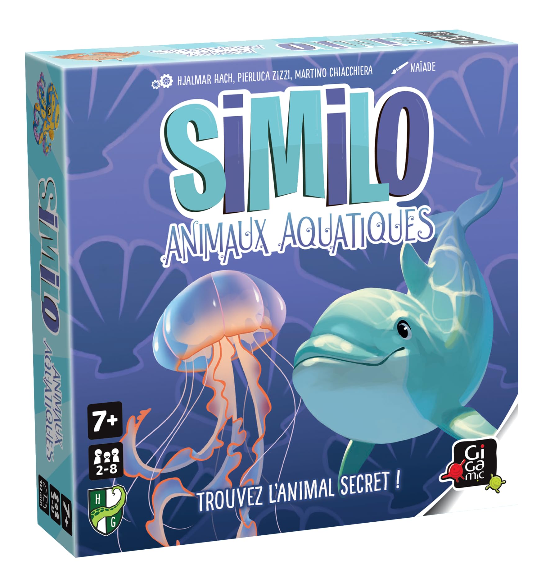 Gigamic - Similo Aquatic Animals - Cooperative deductive game - for the whole family - From 7 years old - From 2 to 8 players.