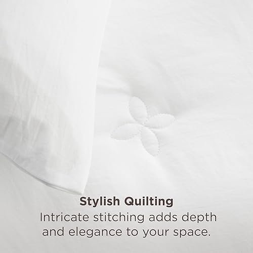 Miniatura 4 de Bedsure Edredón con 2 fundas de almohada, ropa de cama suave prelavada tamaño Queen, edredón acolchado (90 x 90 pulgadas) con diseño de trébol,