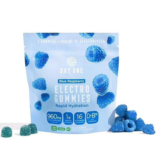 Day One Electrogummies - 60pcs of Blue Raspberry Flavored Electrolyte