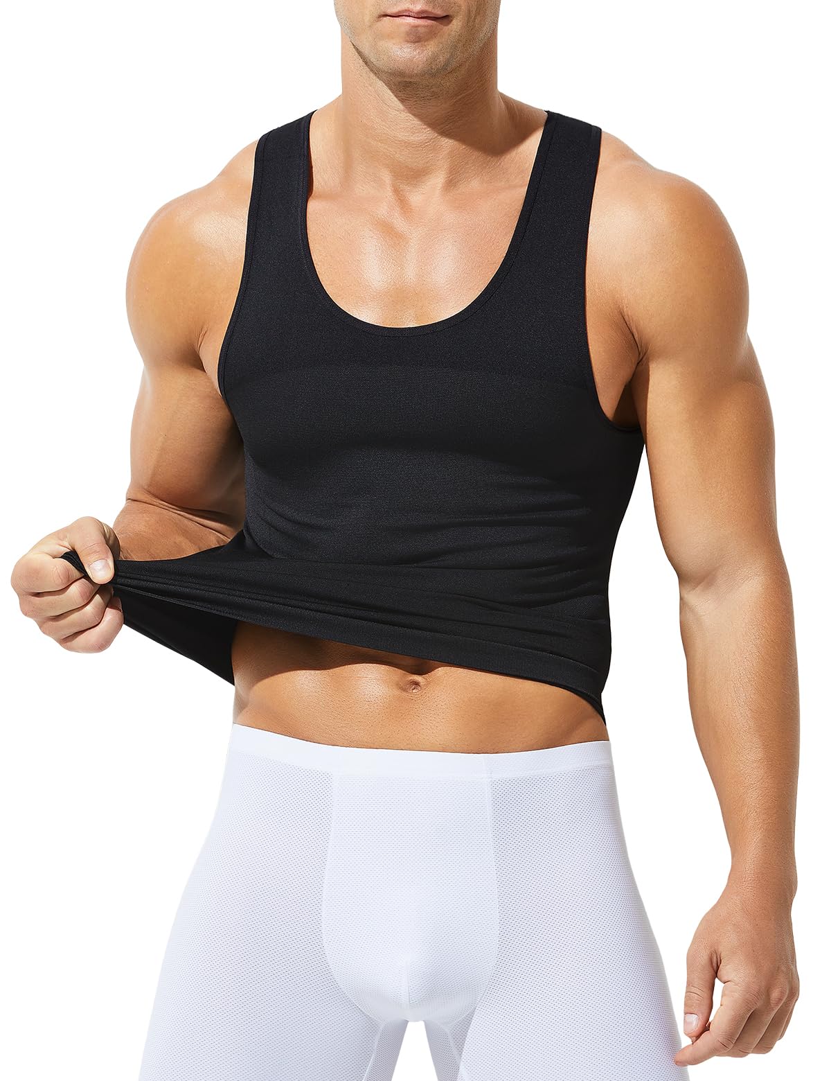 Arjen Kroos Kompressionsshirt Herren Bauchweg Unterhemd, Shapewear Herren ÄRmellos Tank Top Body Shaper