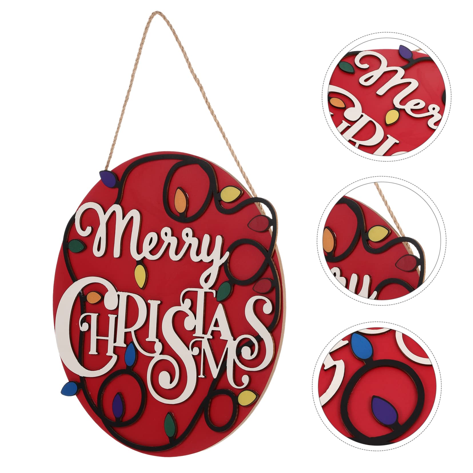 TOPBATHY 3 Piezas Numero De De Navidad Letrero De Pared De Navidad Letrero De Puerta De Navidad Adorno De Navidad Cartel De Bienvenida Decoración De La Puerta De Entrada Madera Rojo