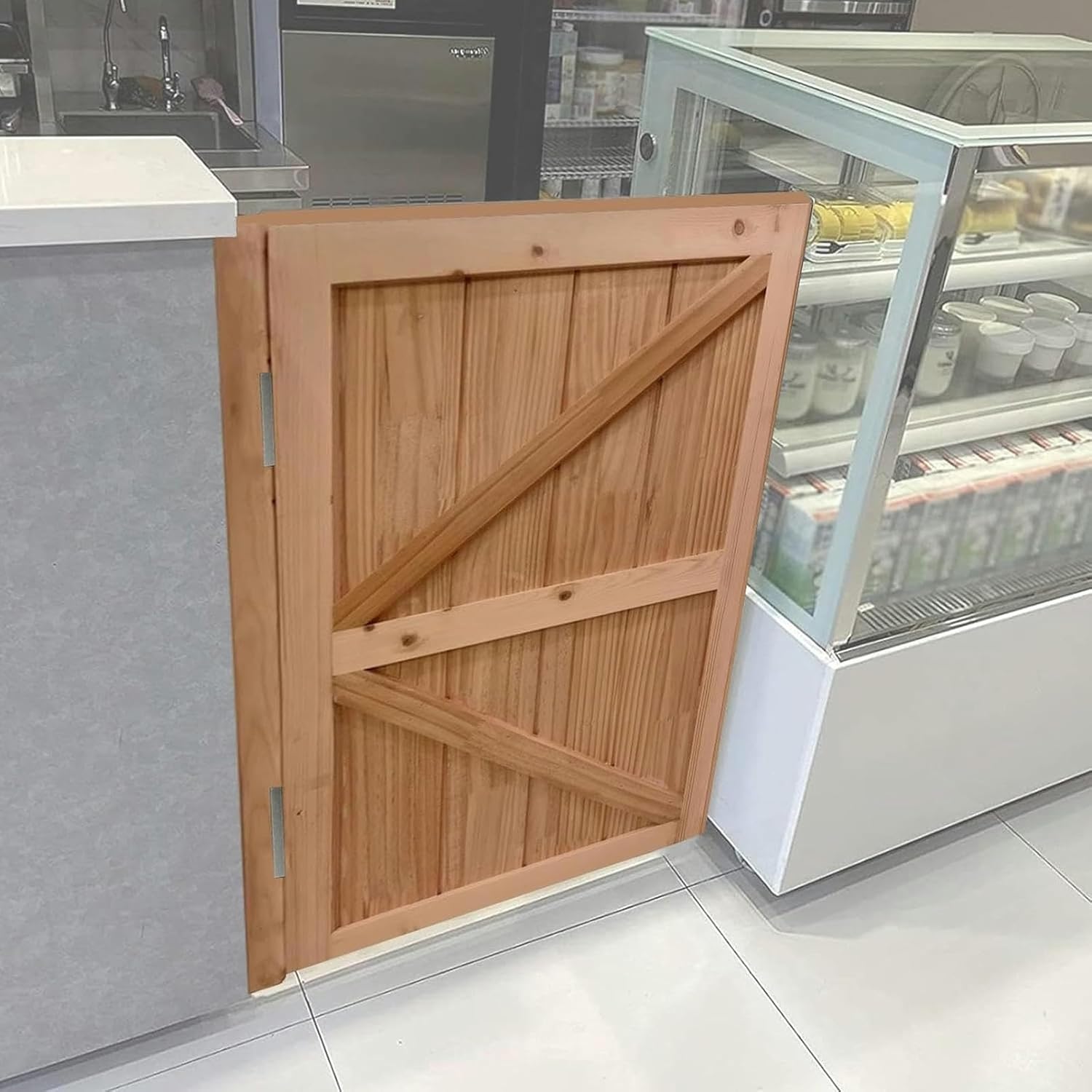 Single Cafe Swing Door Wooden, Saloon Style Swinging Doors Decoration, Bar Kitchen Store Doorway Half Waist Door, Indoor Shower Swinging Gate Fence