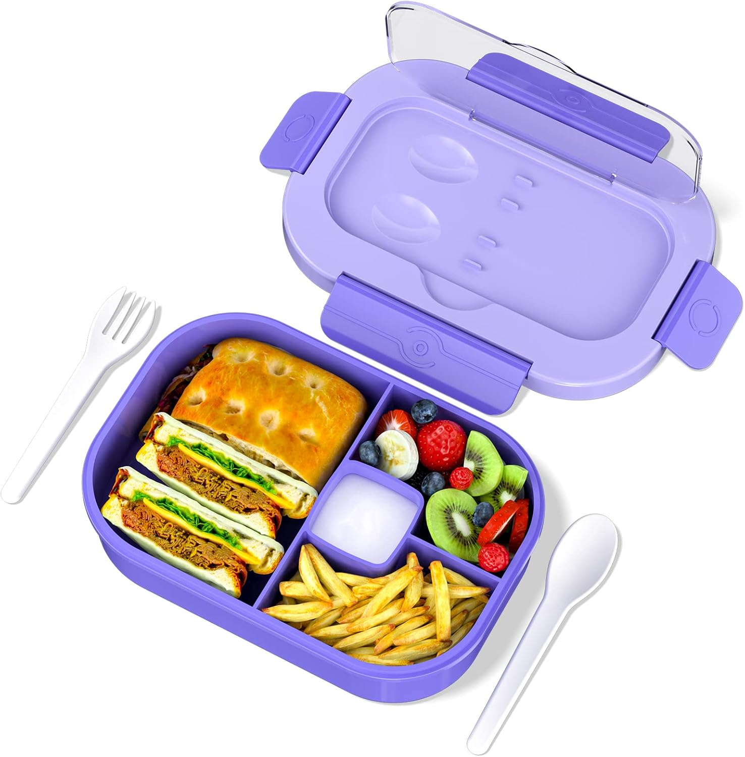 RGNEIN Bento Box for Kids, 1300ML 4 Compartment Bento Lunch
