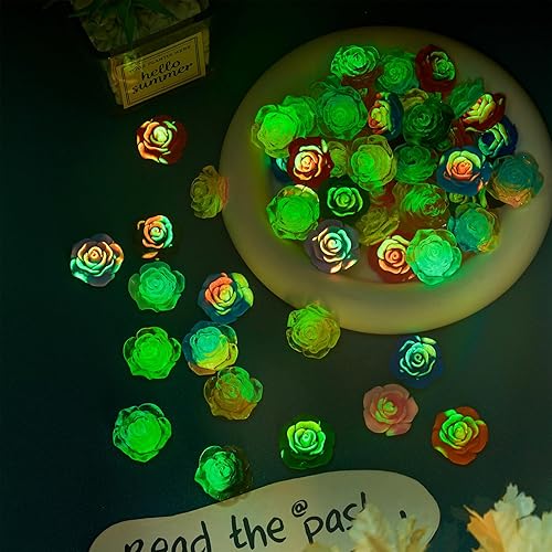 Miniatura 4 de Craftdady Cabujones florales de espalda plana sin perforar con diseño de camafeo para la fabricación de joyas