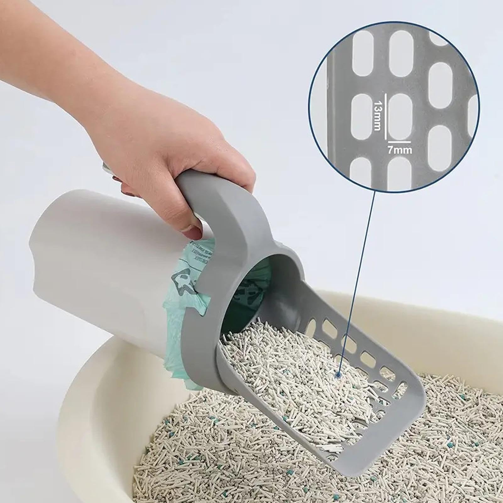 con 80 Bolsas de Repuesto y Pala for Arena for Gatos Profunda Desmontable integrada con contenedor(with 20 Count Refill Bags)