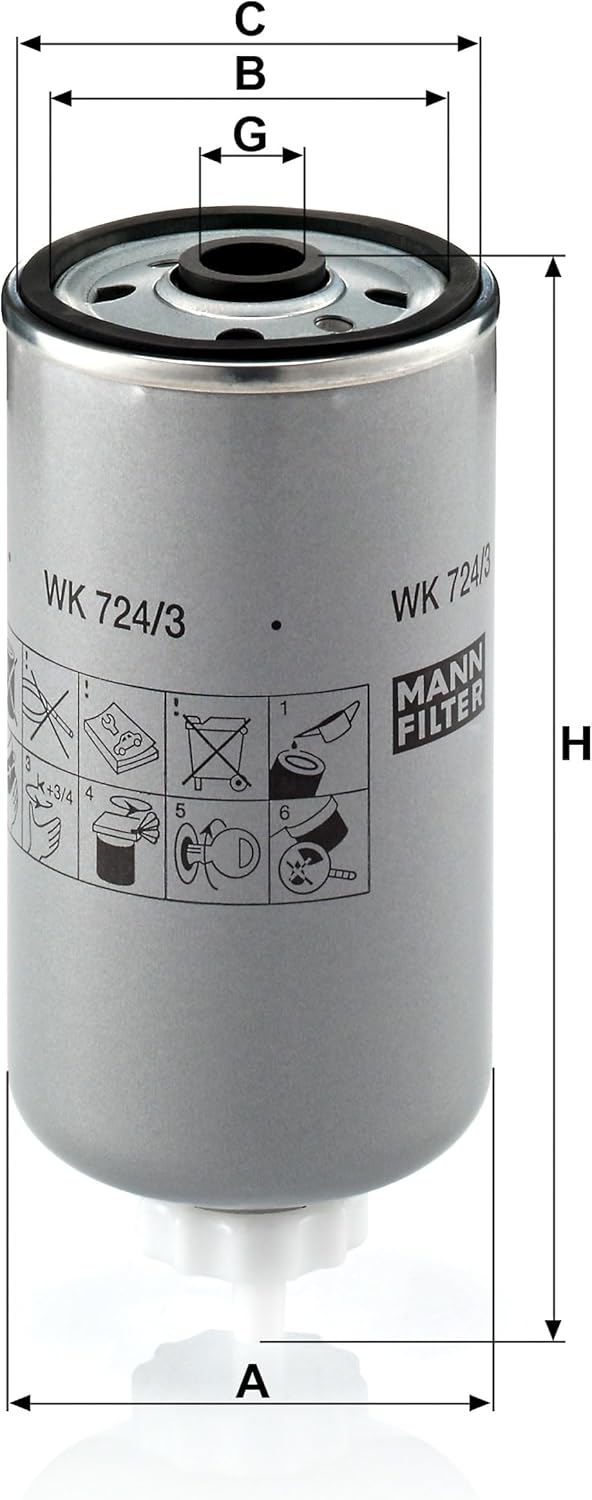 Mann Filter WK724/3 Spin-On Fuel Filter