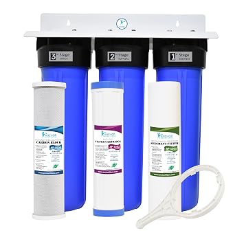 Anchor AF-6002 3-Stage Heavy Metal Whole House Water Filtration System, Big Blue, 4.5 x 20 inch, 1" Port, Big Blue