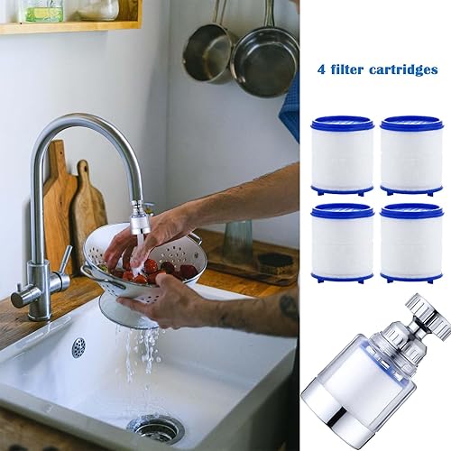 Miniatura 7 de Purificador de agua giratorio de 360 grados, reducción de cloro, elimina el fluoruro, metales pesados, suaviza el agua dura, fácil instalación, 4