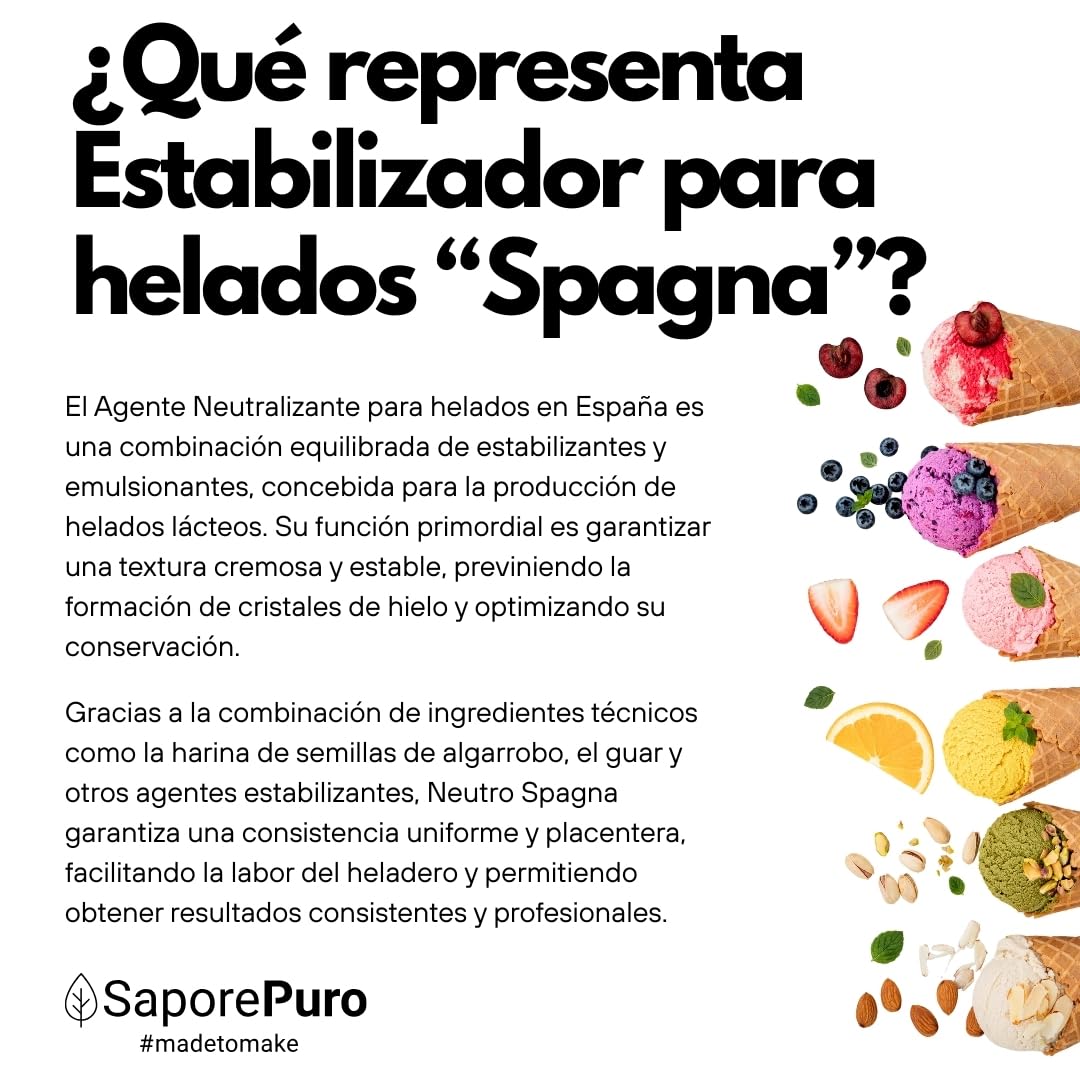 Saporepuro NEUTRO ESTABILIZANTE para helados y sorbetes (S) con emulsionante - 250 GR