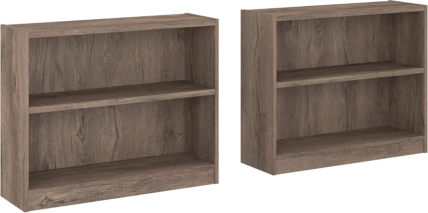 Bush Furniture Universal 2 Shelf Bookcase Set of 2, Rustic