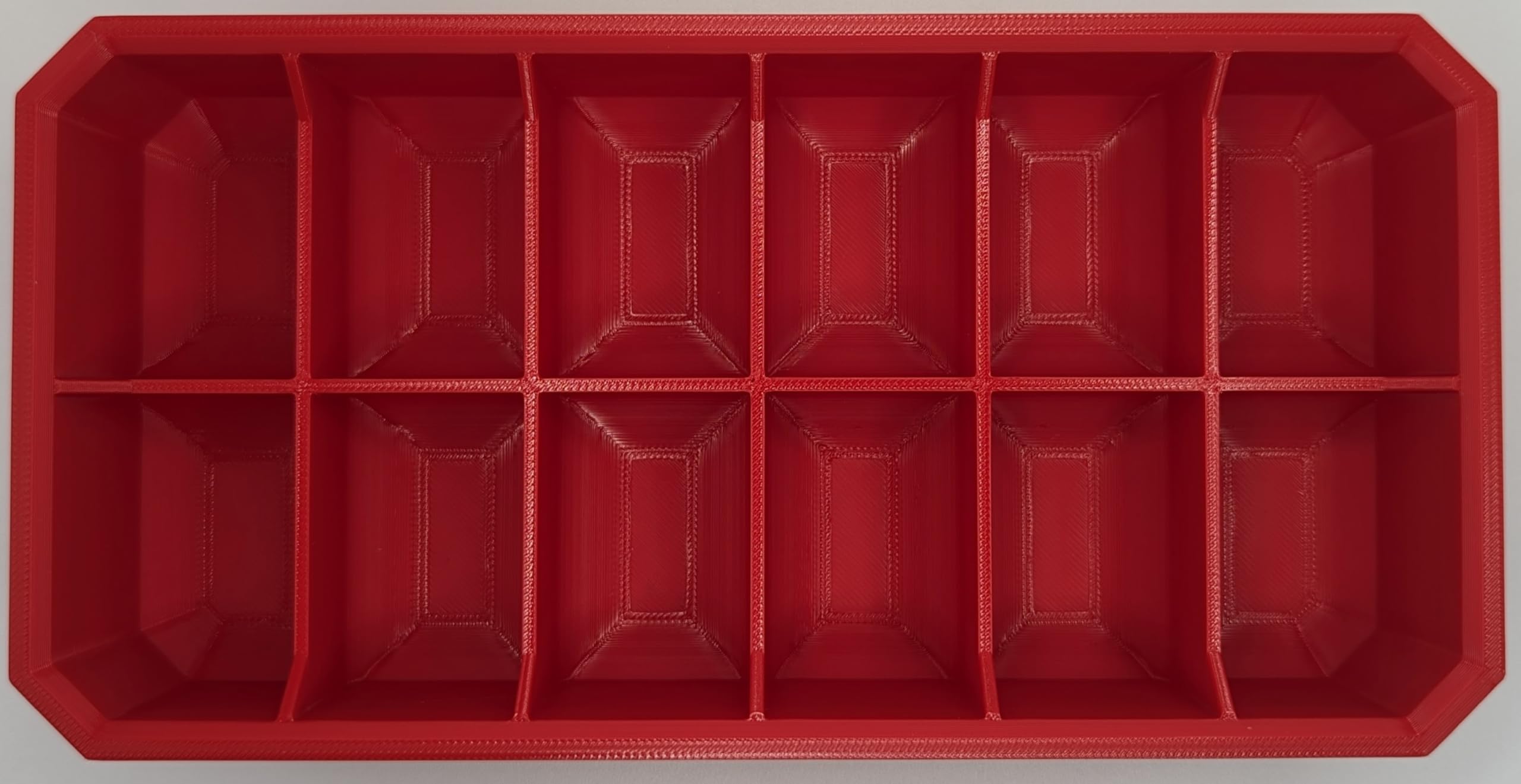 Slim Low Profile Bins/Organizers/Dividers/Small Parts Tray for Milwaukee Packout (Red, 12 Compartment Rectangle Bin)