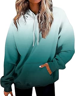 Hoodies Sweatshirt for Women Tie Dye Print Long Sleeve Shirts Casual Drawstring SweatShirts Women's Fall Winter Round Neck Pullover Tops Fashion Hoodies Sweatshirts Ladies Loose Oversized Shirts