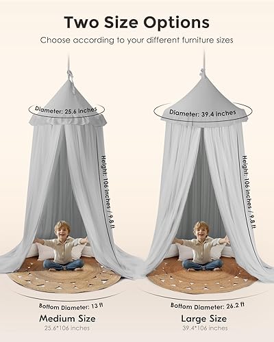 Miniatura 6 de little dove Toldo de cama grande con luces de estrella, toldo de doble capa para cama, toldo transpirable para rincón de lectura de niños, toldo