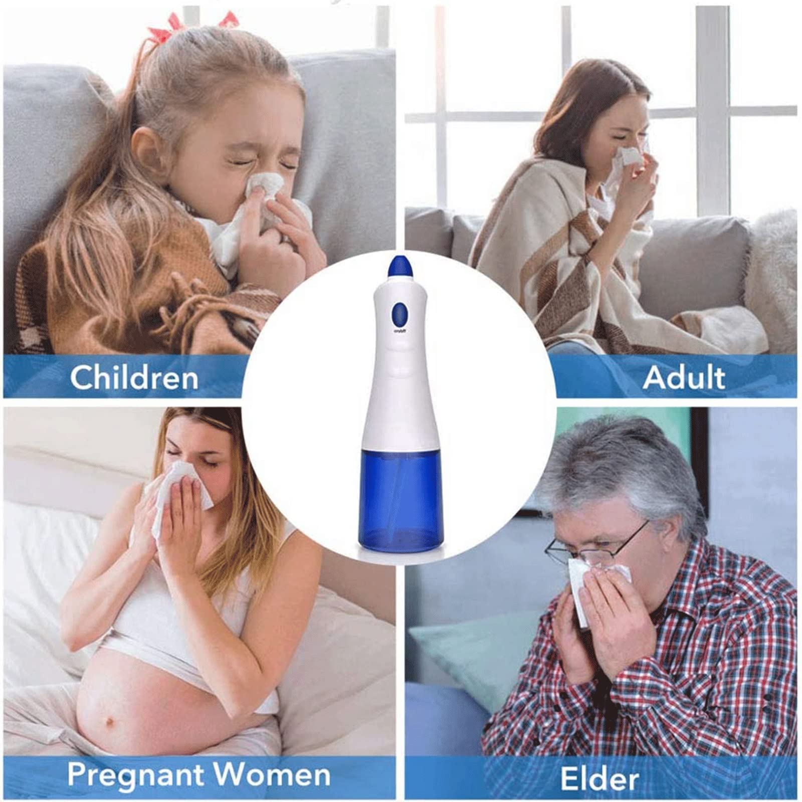 Botella De Lavado Nasal Nasal, Lavado Nasal Botella De Ducha Nasal Sistema De Irrigación De Senos Nasales Limpiador Nasal De 300 Ml para Adultos Y Niños