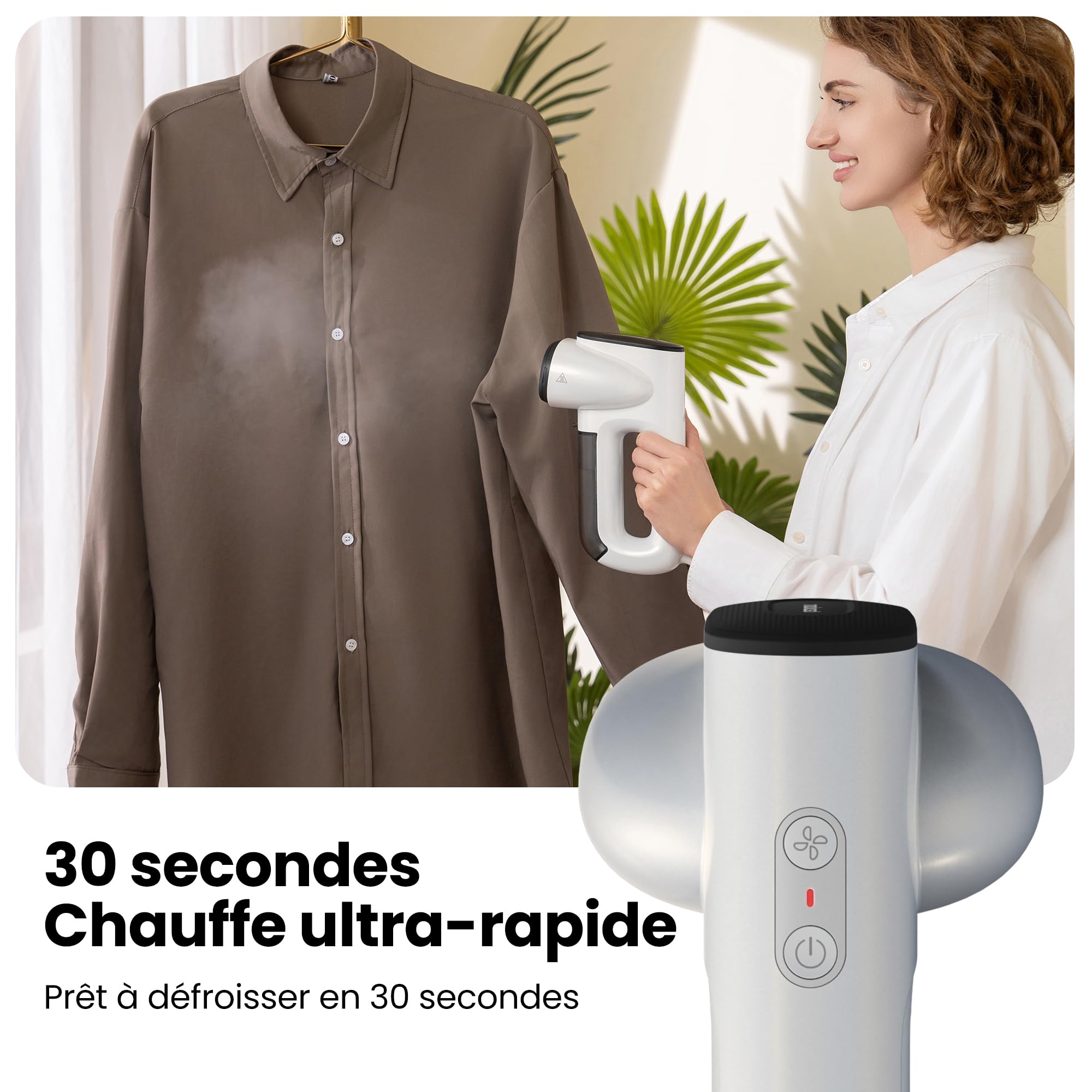 Neakasa Magic 1 Défroisseur vapeur portable avec aspiration, compact et pliable, pas de planche à repasser nécessaire, utilisation à une main