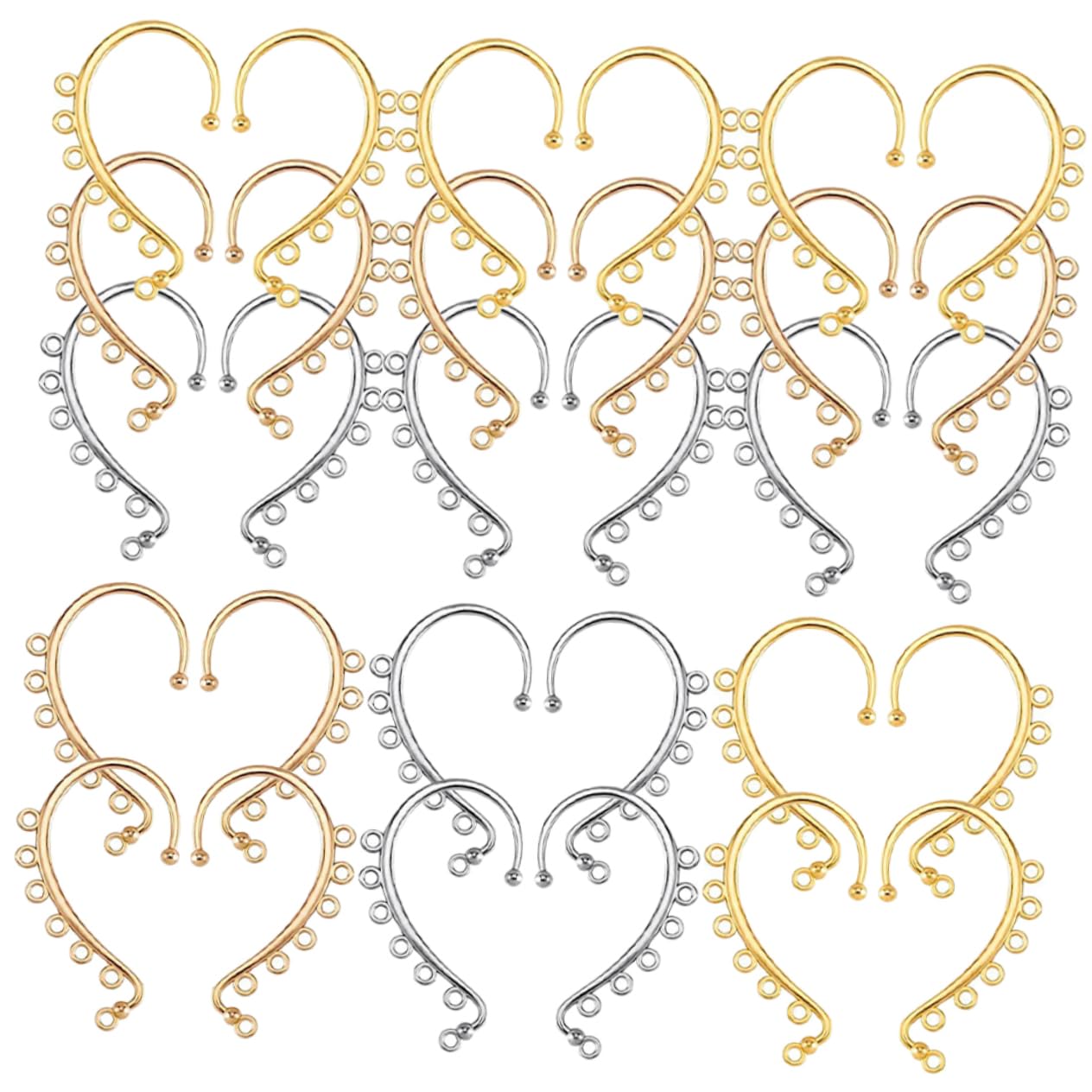 Crochets pour oreilles non percées : 30pcs en alliage Homoyoyo sans douleur pour bijoux DIY