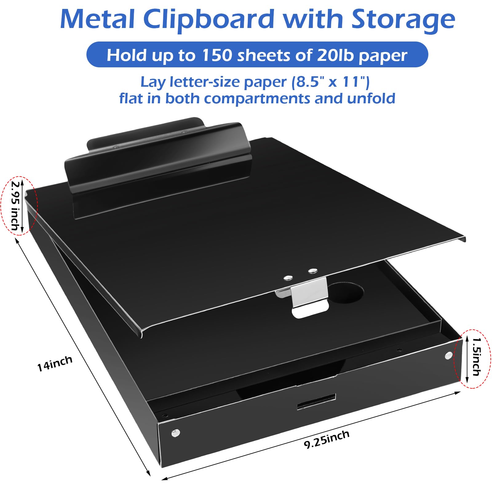 Letter Size Heavy Duty Contractor Clipboard With Dual Storage - View #6