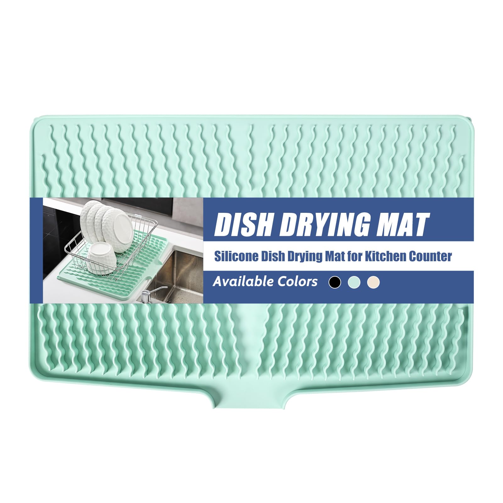 KitchenRaku Abtropfmatte (Minzgrün, 60x40cm)