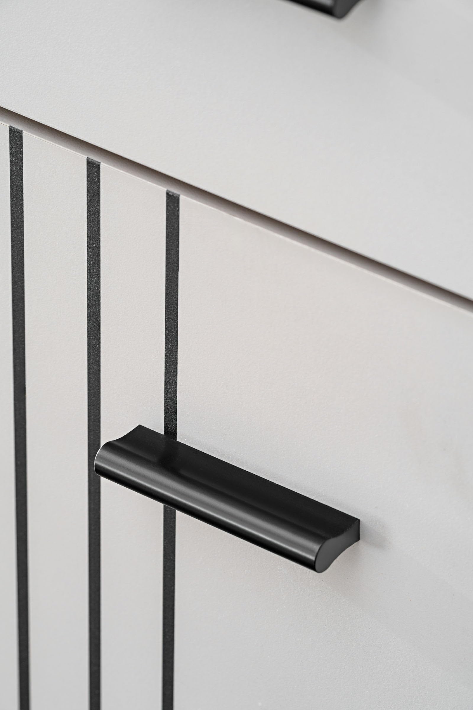 Deconation Hugo Vii - Mueble de entrada con espejo, armario y cojín de asiento, madera Mdf de cachemira y negro, 180 x 203 x 32 cm