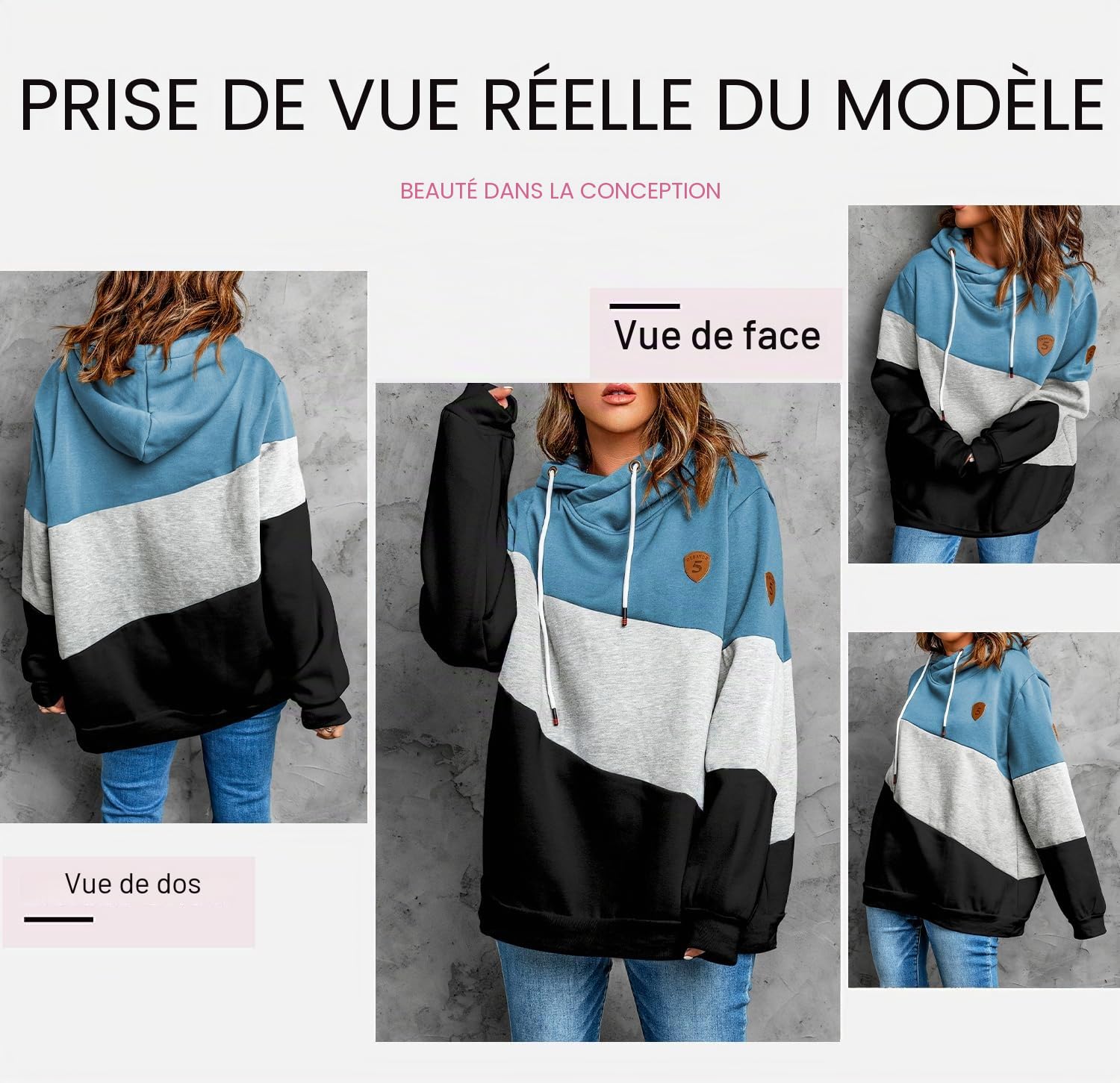 Dokotoo à Capuche Hoodie Manches Longues pour Automne Hiver