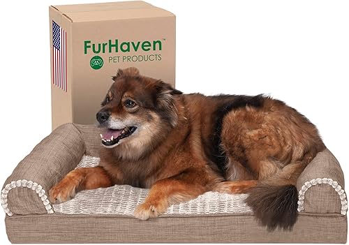 Miniatura 19 de Furhaven Cama de gel refrescante para perros medianos/pequeños con refuerzos extraíbles y funda lavable, para perros de hasta 35 libras - Sofá