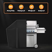 Vista 4 de Funda de poliéster 600D resistente compatible con parrilla Napoleon 61665 PRO 665, cubierta resistente al agua para barbacoa al aire libre