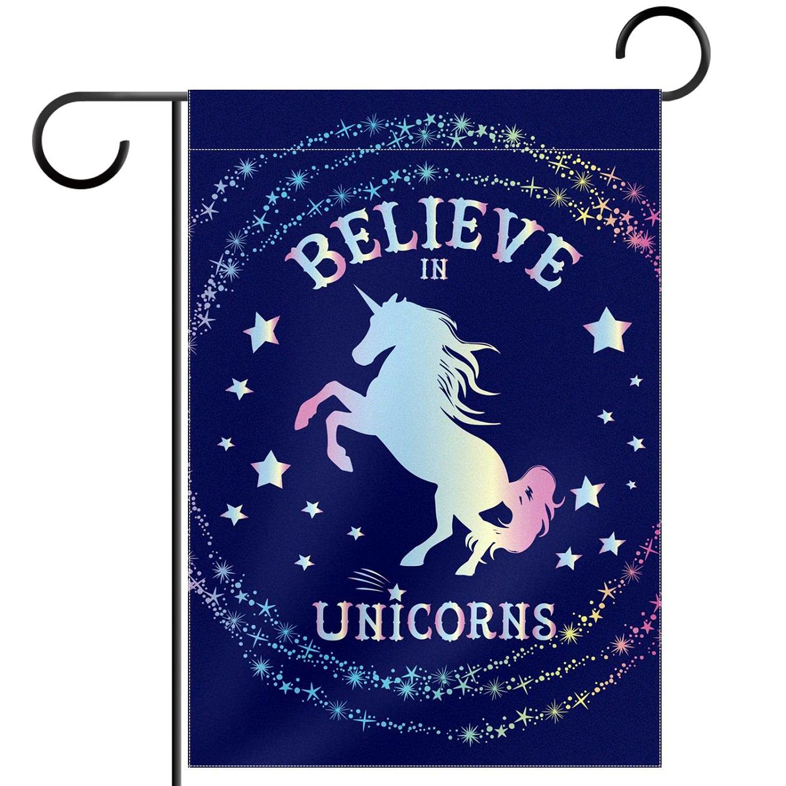 Drapeau de jardin licorne 30x45 cm double face résistant pour l'extérieur