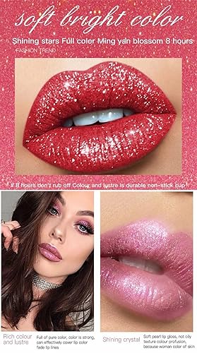 Miniatura 3 de Lápiz labial mate brillante de diamantes de Halloween brillo labial líquido gótico brillo labial brillante alto pigmento impermeable de larga