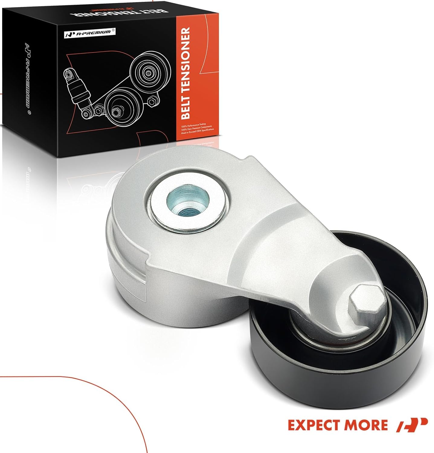 A-Premium Belt Tensioner Assembly with Pulley Compatible with Nissan Sentra 2013-2019, Juke 2011-2017, Rogue Sport 2017-2019, Replace# 119551KC0A