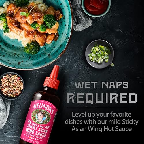 Miniatura 7 de Melinda's Sweet & Spicy - Salsa asiática pegajosa, salsa picante asiática dulce y suave para alas de búfalo, hecha con ingredientes frescos, soja,