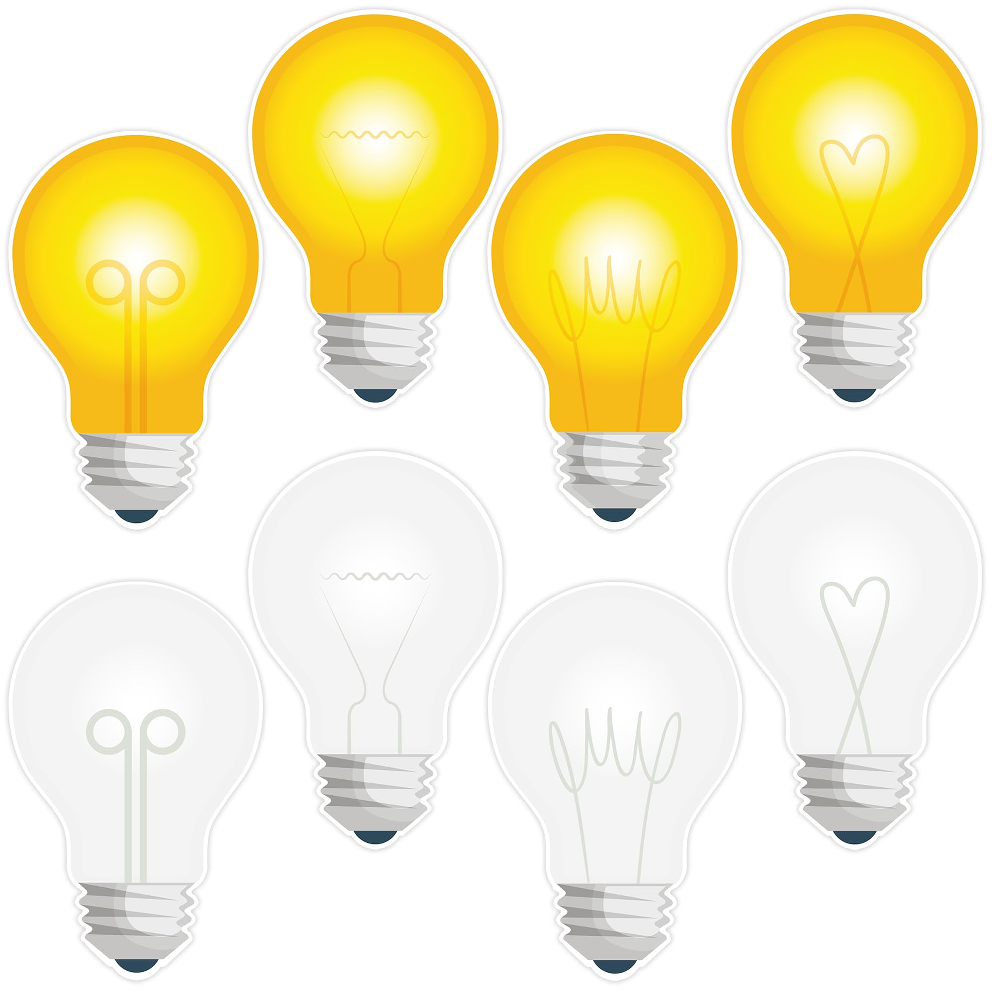 Wonmon 40PCS Light Bulb Cutouts for Classroom Decorations, Lightbulbs Paper Cut-Outs Student Nameplates Name Tag for Desk Classroom Bulletin Board School Wall Decorations