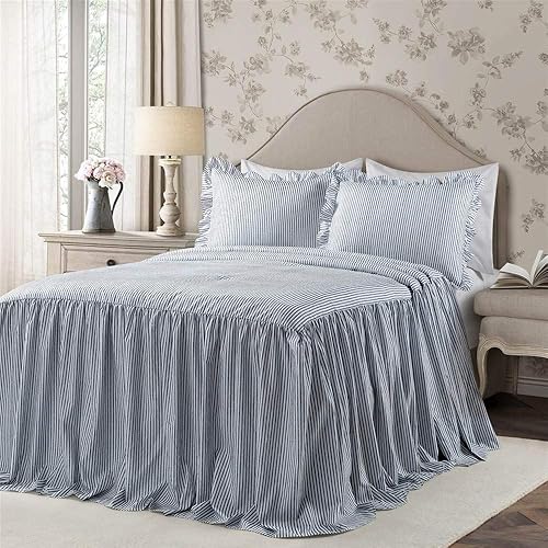 Vista 61 de Lush Décor - Juego de Cubrecama con falda de volantes para cama sencilla, estilo Shabby Chic, juego de 2 piezas, Poliéster, Negro, Completo