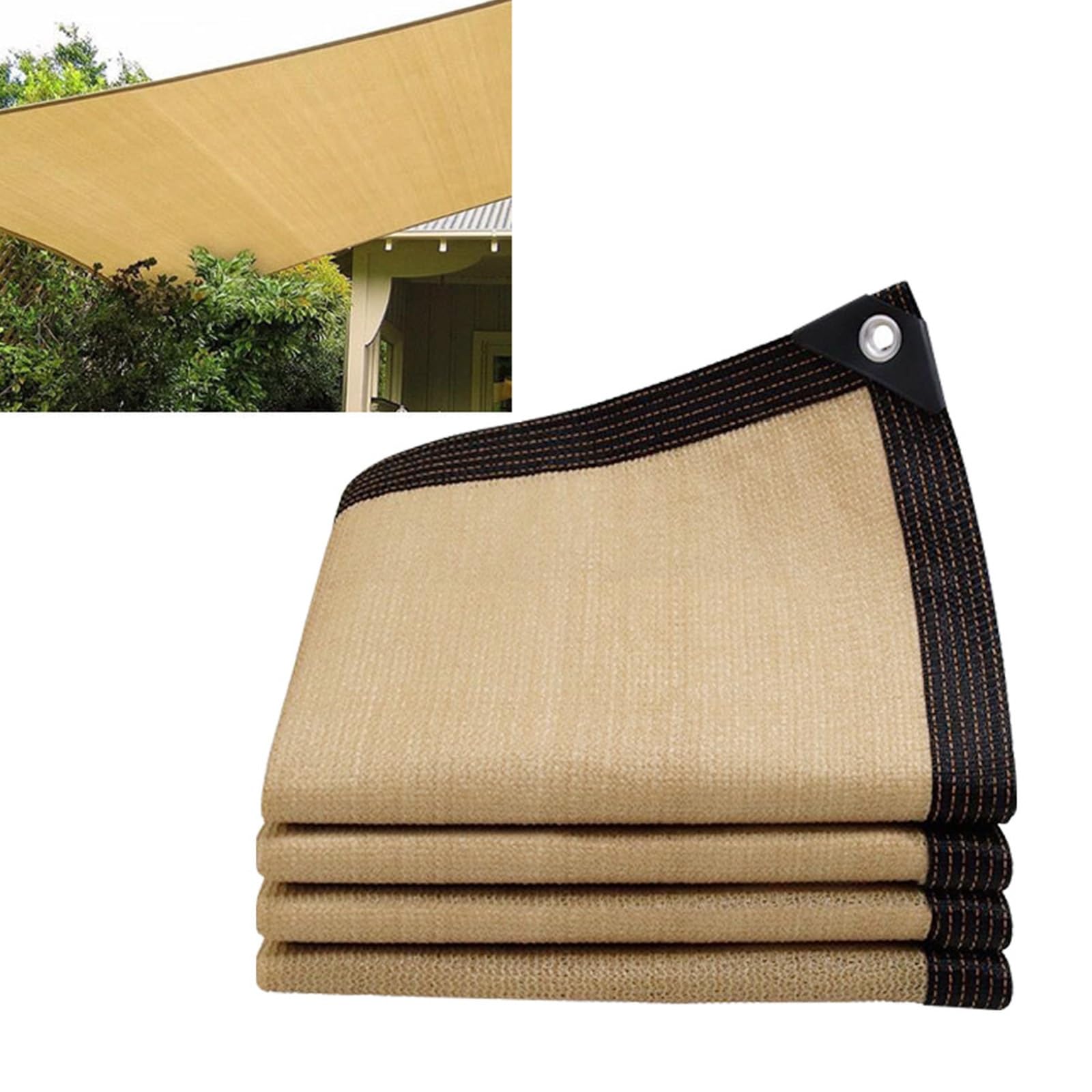 Filet de protection solaire de jardin à 60 % contre les rayons UV – Maille cousue avec œillets, idéal pour les serres et les terrasses, blindage thermique pour plantes, léger et durable