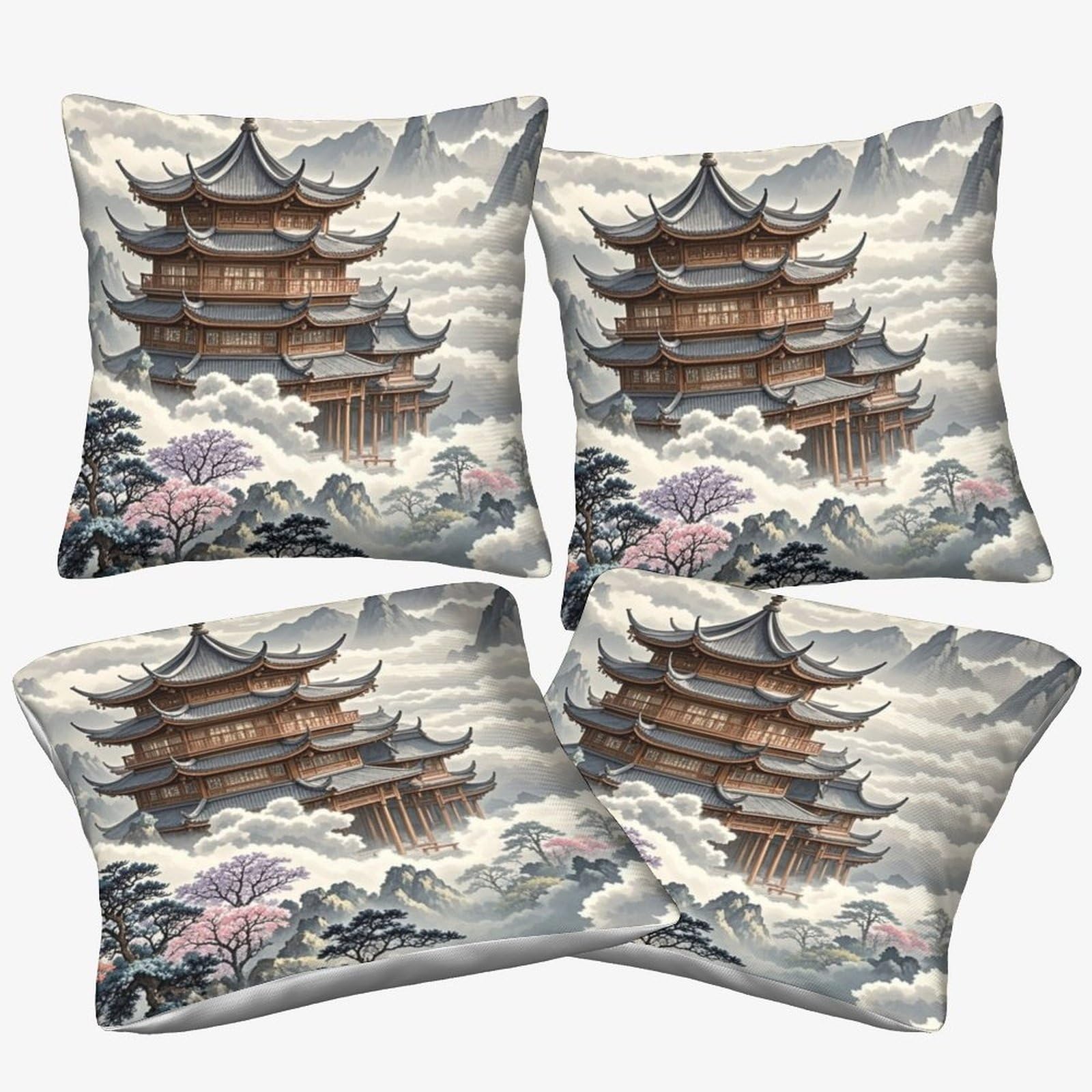 Housses de coussin carrées architecture avec fermeture éclair invisible 40x40