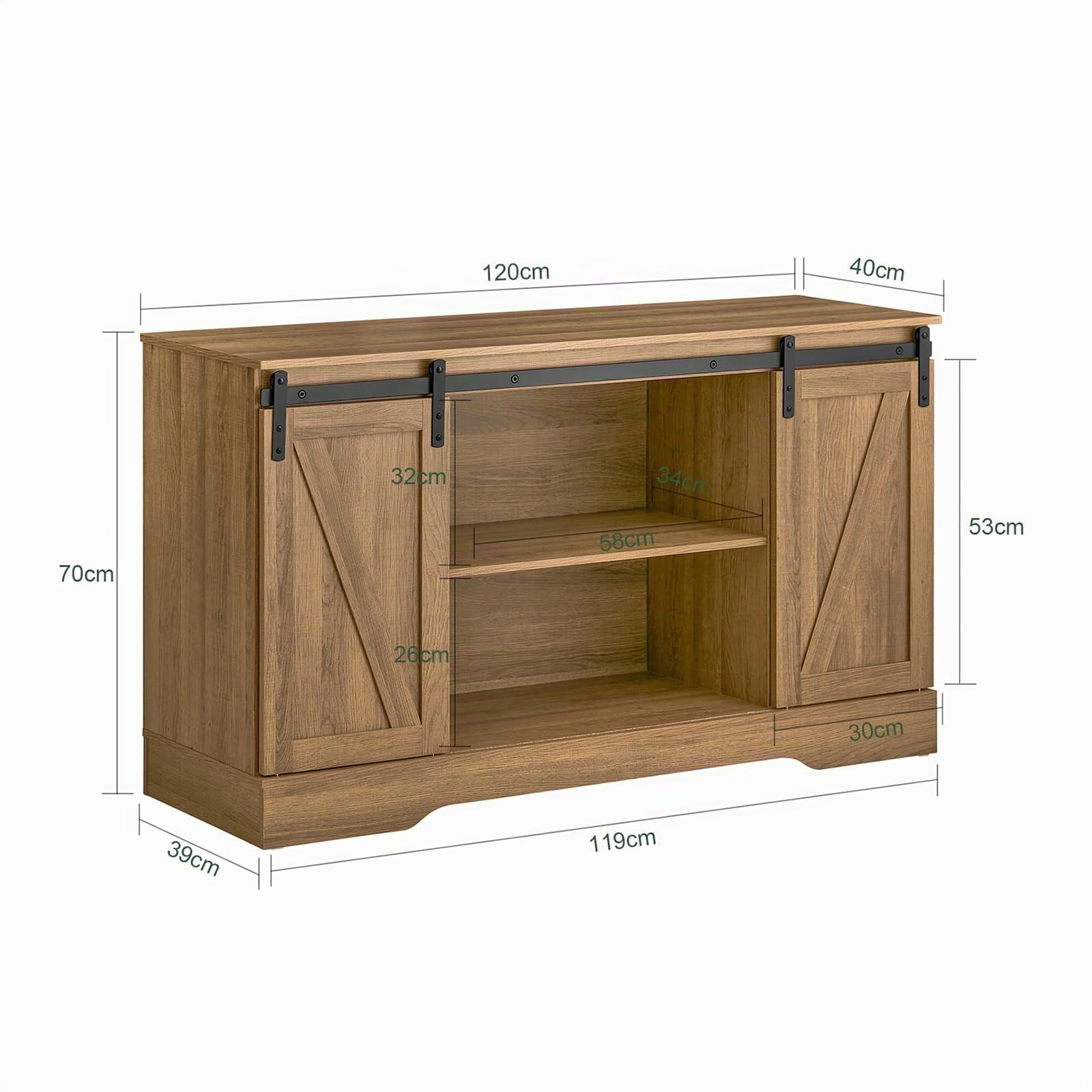 SoBuy Commode Buffet avec Porte coulissante 120x40x70cm pour entrée