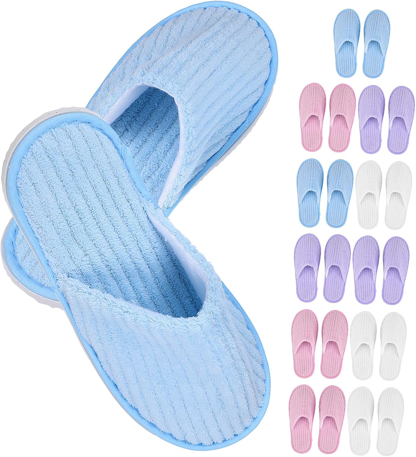 12 Pairs Disposable Anti-Slip Guest Slippers for Home Hotel and Spa Comfortable Indoor Footwear for Men and Women