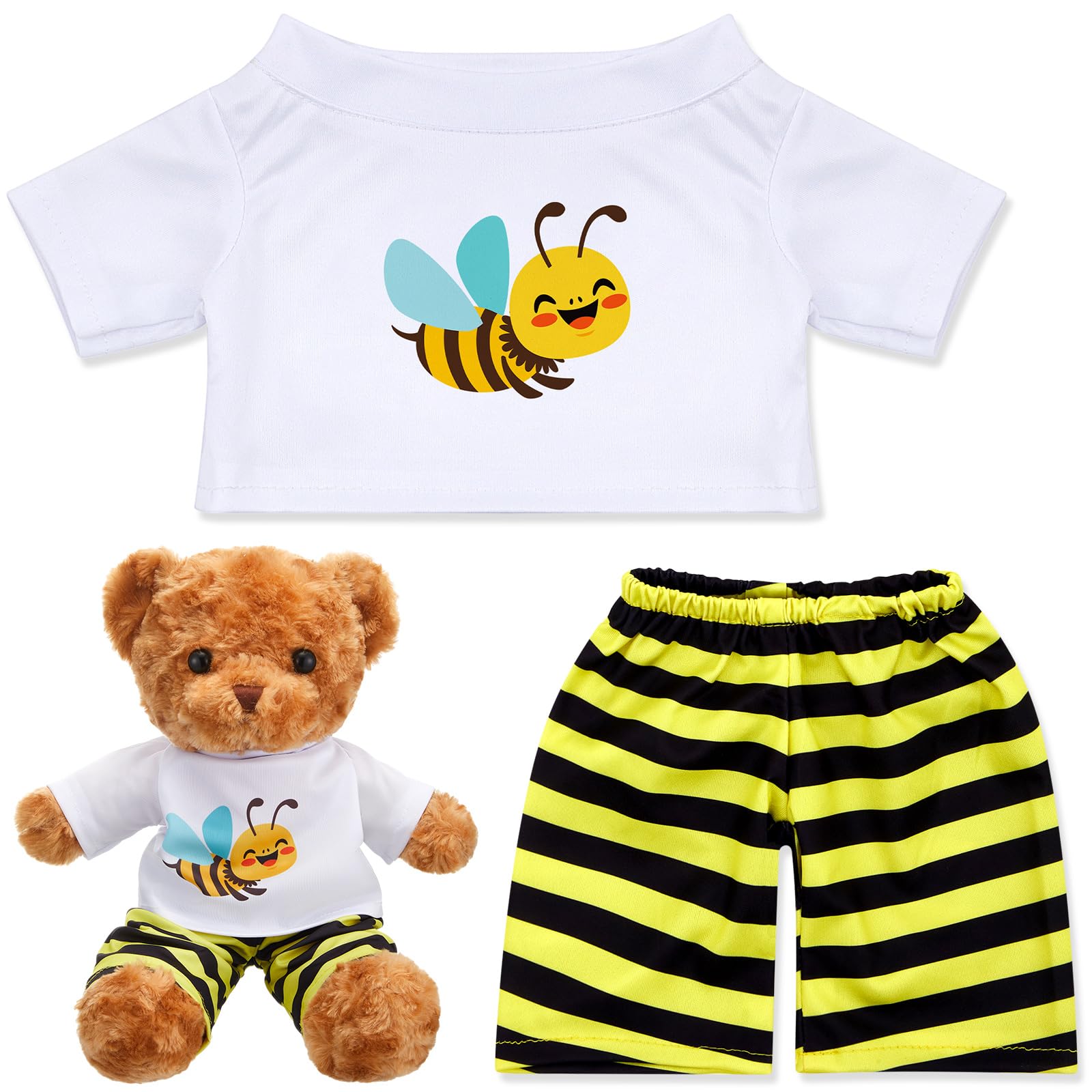 Skicuff 2 Pcs Bear Clothes Outfit Fit Most 12-16 Inch Stuffed Clothing Cute Plush Doll Clothes Plushy Bear Pajamas for Stuffed Make Your Own Plush