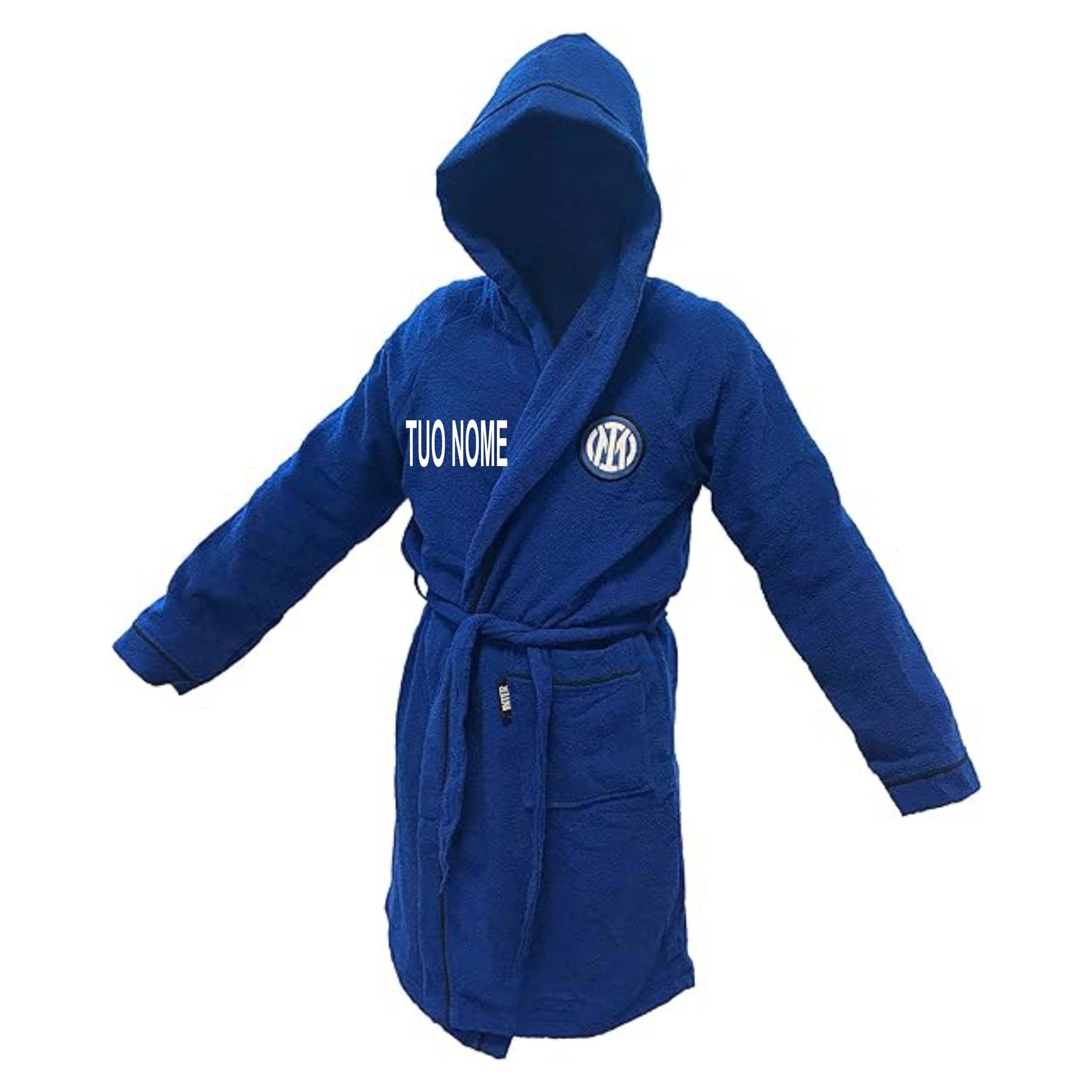 HERMET SRL Accappatoio Inter Ufficiale Microspugna Adulto Bambino Personalizzabile