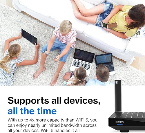 Miniatura 4 de Linksys Router Mesh WiFi 6, doble banda, cobertura de 1500 pies cuadrados, más de 20 dispositivos, velocidades de hasta (AX1500) 1.5Gbps - MR7340