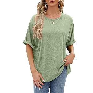 Women's Oversized Cotton T-Shirts - Vintage Wash Short Sleeve Basic Tee Unisex Fit