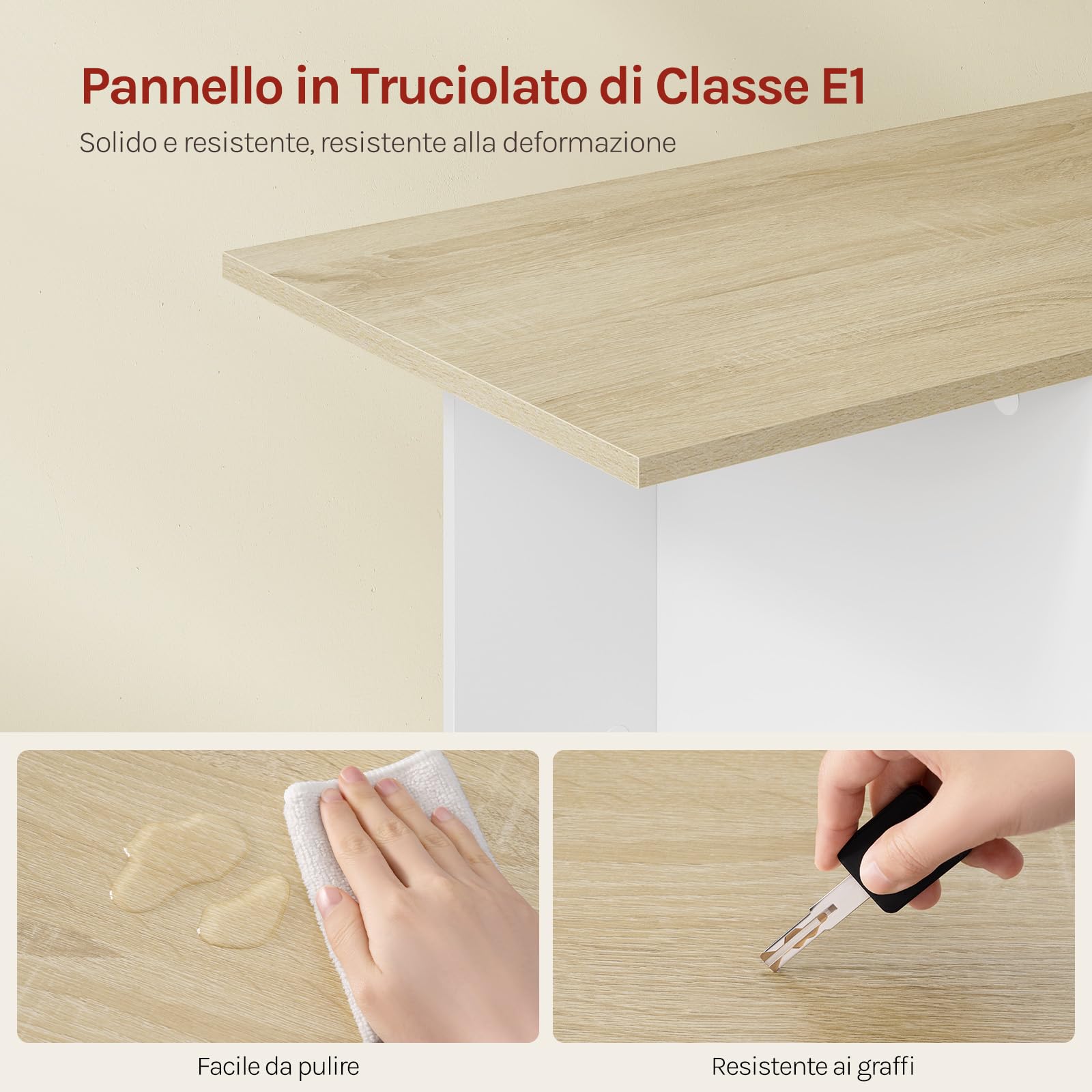 WOLTU Scrivania Angolare, 120x100 cm Scrivania a Forma di L con Libreria, Bianco+Rovere Chiaro, Scrivania Ufficio per Computer, Tavolo da Lavoro, Studio and Soggiorno