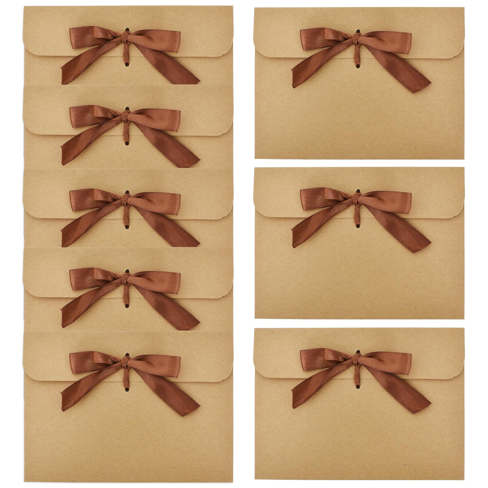 50 Piezas Sobres Papel Kraft, Vintage Sobres con Cinta, Tarjetas Regalo Sobres para invitaciones de boda, cartas de agradecimiento, Navideñas, Acción de Gracias,Tarjetas Festival (marrón cinta)