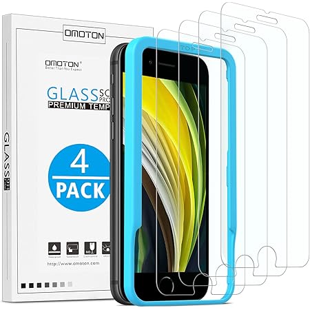 Omoton Screen Protector For Iphone Se Pack Of 4 Screen Protector For Iphone Se2 4 7 Inch No Halo Effect With Stencil Anti Scratch Anti Oil 9h Hardness Amazon De Elektronik