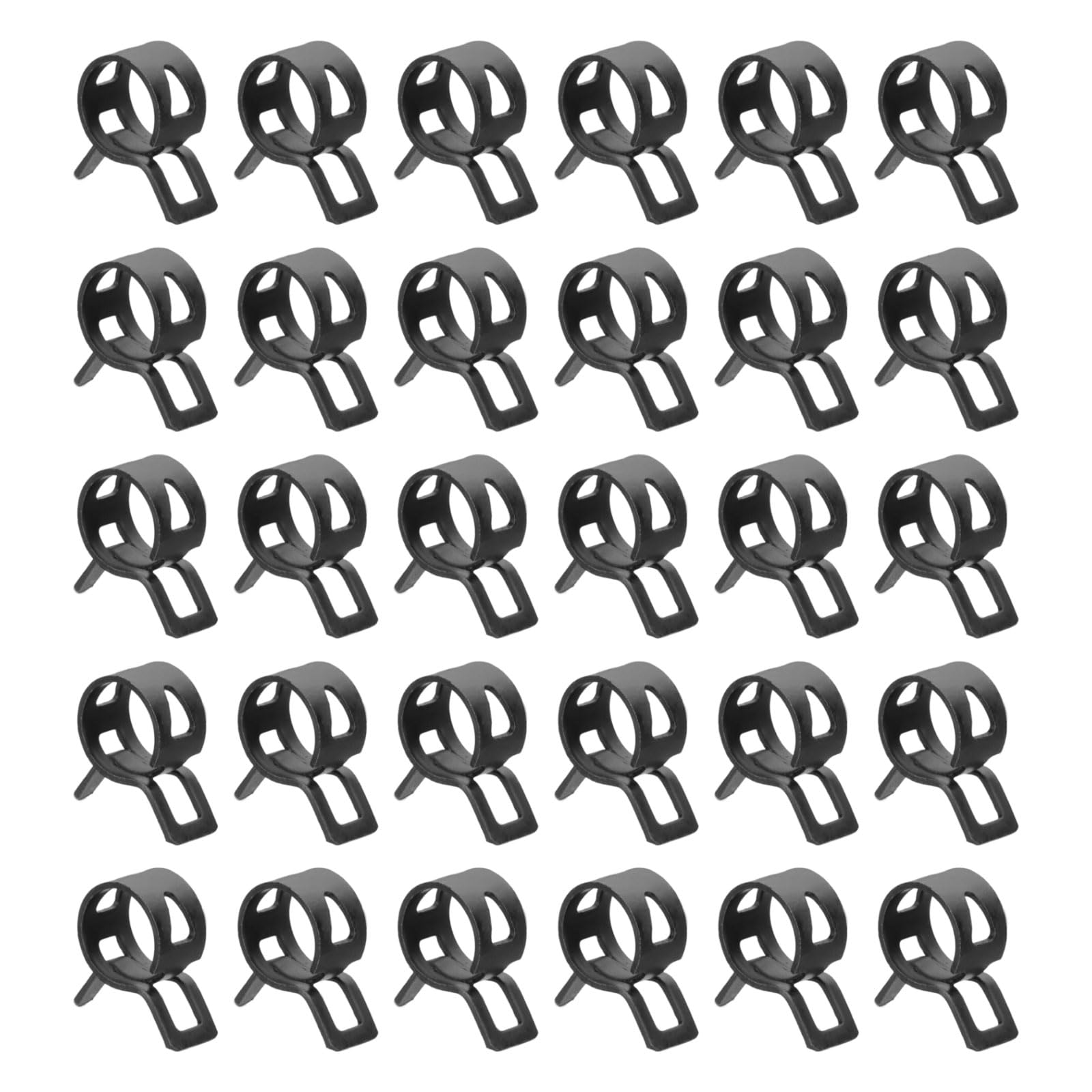 sourcing map 30pcs Spring Band Type Hose Clamps 11mm Fuel Line Hose Spring Clip Silicone Vacuum Hose Pipe Clamp Low Pressure Tube Clip Fastener, Black