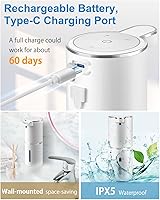 Vista 5 de Automatic Liquid Soap Dispenser,4-Level Adjustable, Wall Mount,USB Rechargeable,12.8oz/ 380ml,Touchless Hand & Dish Soap Dispenser for Bathroom