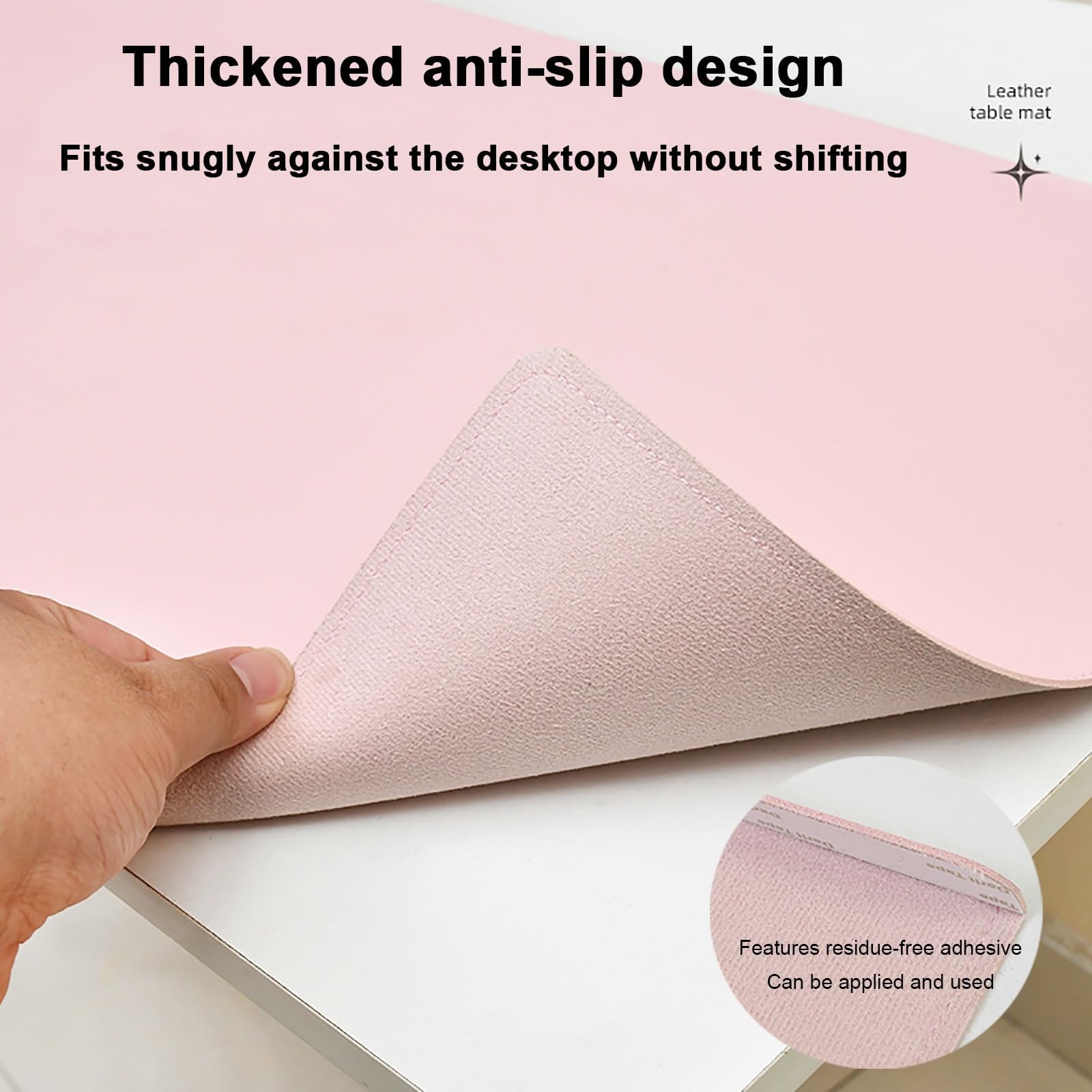 Alfombrilla Escritorio Protector Bordes Cuero Pu, Tapete Mesa Escritorio Impermeable y Resistente a Las Manchas, Cubre Escritorio Antideslizante para Oficina(Blue-a,58 x 120cm)