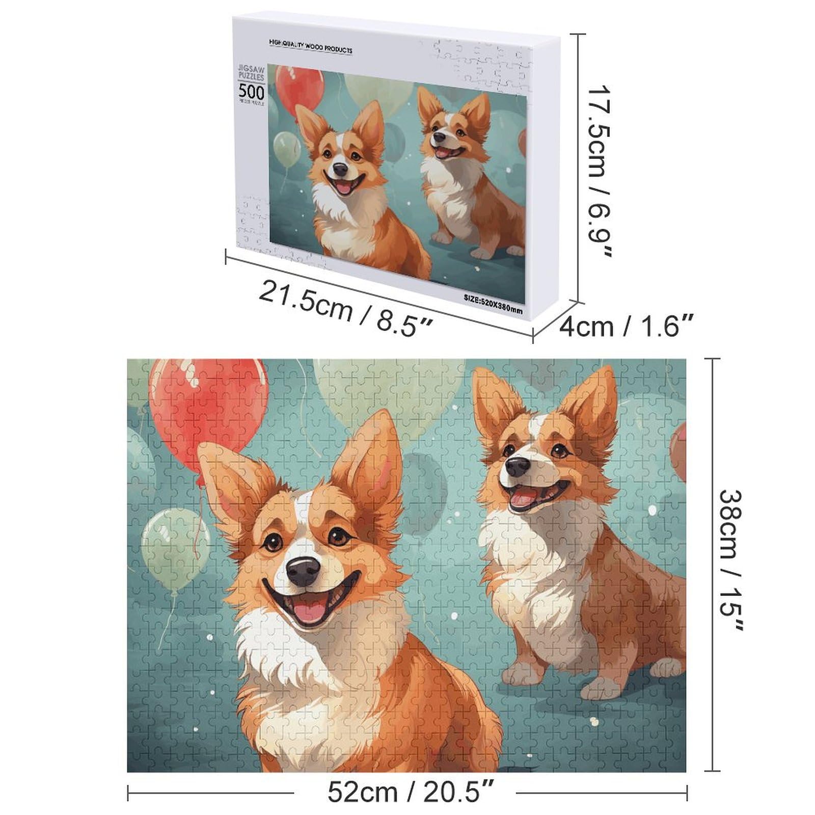 Amazon.com: 500 PCS Jigsaw Puzzles Cartoon Corgi Puzzles
