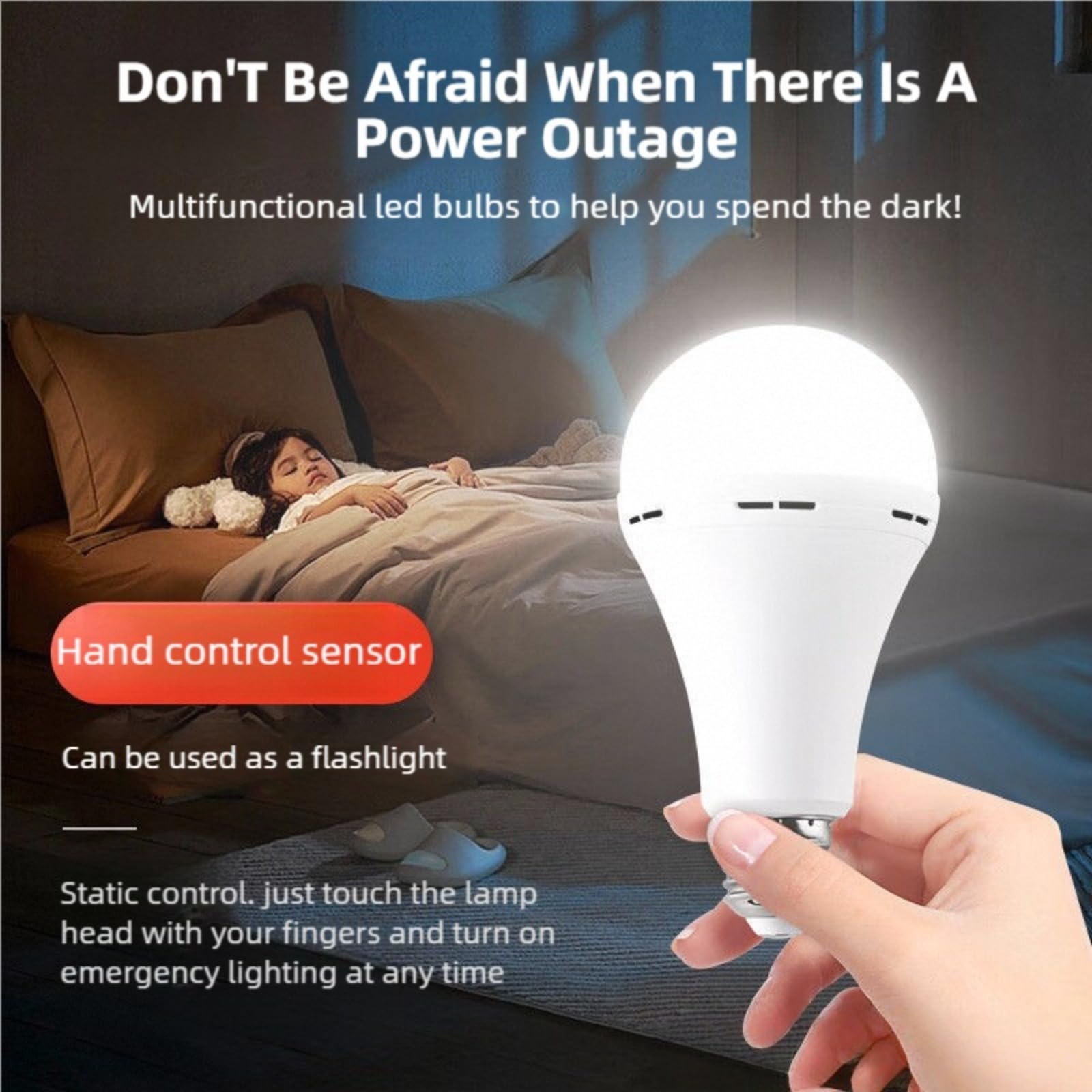4/6 Pack Rechargeable Emergency Light Bulbs, Emergency Rechargeable Light Bulbs for Power Outage, Attery Powered Energy Efficient LED Light Bulb 6000K Daylight, for Home Power Outage Camping (6PCS)