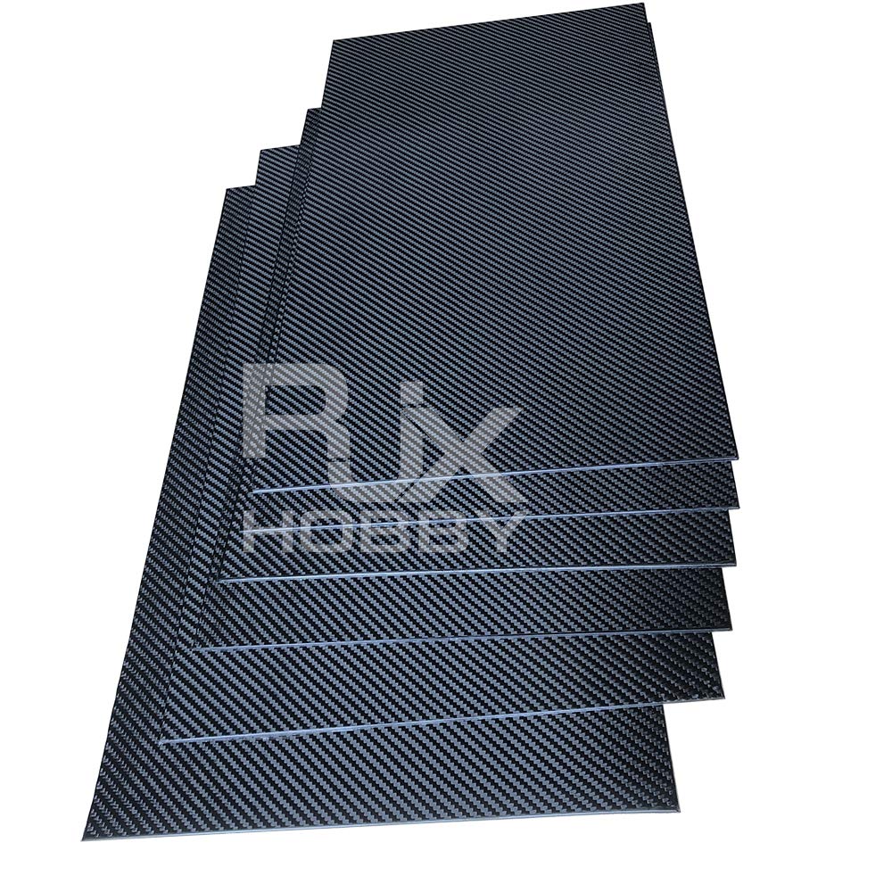 XMRISE Carbon Fiber Plate Sheet Board 100% 3K Twill Matte Perfect for Drones-200mmx250mmx6mm